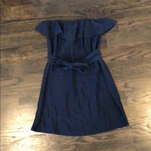 Amanda Uprichard navy blue silk dress, size S.